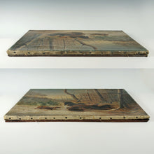 Load image into Gallery viewer, Antique German Dachshund Dogs & Fox in the Snow Hunting Landscape Scene Signed Painting