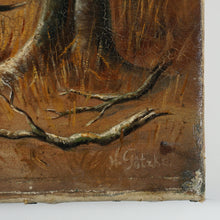 Load image into Gallery viewer, Antique German Dachshund Dogs & Fox in the Snow Hunting Landscape Scene Signed Painting