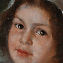 Load image into Gallery viewer, Signed Oil Painting, Portrait of Child & Cats, Karl August Schlegel Germany