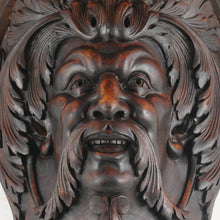 Load image into Gallery viewer, Antique Hand Carved Wood Sculpture Wall Mount Shelf Bracket, Mythological Figure