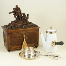 Load image into Gallery viewer, Antique Black Forest Carved Wood Chest, Hunting Theme