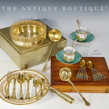 Load image into Gallery viewer, Antique French Sterling Silver Gold Vermeil 38pc Flatware Service, Crowned Armorial Coat of Arms