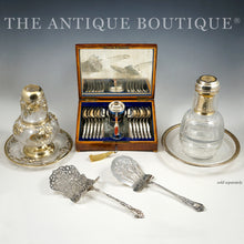 Load image into Gallery viewer, Antique French Sterling Silver Gold Vermeil Cut Crystal Tumble Up Set