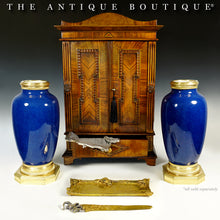 Load image into Gallery viewer, Pair Large Antique French Sevres Paul Milet Ceramic Vases Gilt Bronze Ormolu
