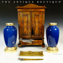 Load image into Gallery viewer, Pair Large Antique French Sevres Paul Milet Ceramic Vases Gilt Bronze Ormolu