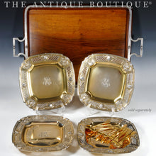 Load image into Gallery viewer, Antique French Sterling Silver Compote Tazza Gold Vermeil Serving Dish Footed Tray Rococo Shell & Pierced Lattice