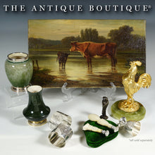 Load image into Gallery viewer, Pastoral Portrait of a Cow & Calf, Signed German Oil Painting, Edmund DITTMANN