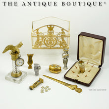 Load image into Gallery viewer, Antique French Enamel Multiple Wax Seal Set, Palais Royal Sceau Cachet Etui, Various Stamps Matrices