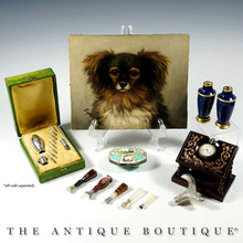 Load image into Gallery viewer, Antique French .800 Silver Wax Seal, Banded Agate Stone Handle, Desk Stamp