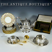 Load image into Gallery viewer, Antique French Sterling Silver Tea Cup & Saucer, Engraved Bird