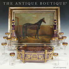 Load image into Gallery viewer, Antique French Empire Style Gilt Bronze Ormolu Purple Glass Table Centerpiece Bowl Jardiniere