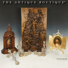 Load image into Gallery viewer, Antique French Crystal Saint Louis Liquor Set, Decanters, Shot Glasses, Filigree Mounts