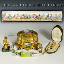 Load image into Gallery viewer, Antique Silver Figural Wax Seal, Desk Stamp, Knight Soldier, Malachite Stone Base