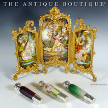 Load image into Gallery viewer, Antique Signed Daum Cameo Glass French Sterling Silver Opera Liquor Flask Bottle