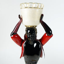 Load image into Gallery viewer, Italian Venetian Murano Glass Sculpture Figure Candleholder, IVR Mazzega, Red, Lattimo & Gold Aventurine Flecks