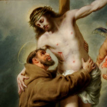 Load image into Gallery viewer, Antique Hand Painted Porcelain Plaque, Portrait, Religious Genre