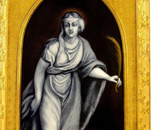 Load image into Gallery viewer, Antique French Limoges Enamel Miniature Portrait Plaque Gilt Bronze Ormolu Frame