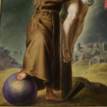 Load image into Gallery viewer, Antique Hand Painted Porcelain Plaque, Portrait, Religious Genre