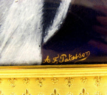 Load image into Gallery viewer, Antique French Limoges Enamel Miniature Portrait Plaque Gilt Bronze Ormolu Frame