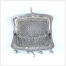 Load image into Gallery viewer, Antique French .800 Silver Chain Mail Mesh Lady's Chatelaine Purse, Figural Lizard Handle