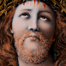 Load image into Gallery viewer, Antique French Limoges Enamel on Copper Miniature Portrait Plaque Painting of Jesus Christ, Gilt Bronze Frame