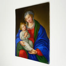Load image into Gallery viewer, Antique German Porcelain Plaque Hand Painted Madonna &amp; Child Religious Scene Miniature Portrait
