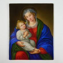 Load image into Gallery viewer, Antique German Porcelain Plaque Hand Painted Madonna & Child Religious Scene Miniature Portrait