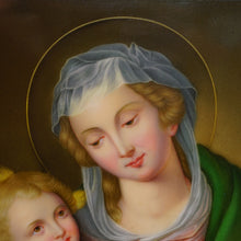 Load image into Gallery viewer, Antique German Porcelain Plaque Hand Painted Madonna & Child Religious Scene Miniature Portrait
