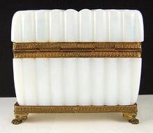 Load image into Gallery viewer, Antique French White Opaline Glass, Bulle de Savon, & Ormolu Sugar Casket