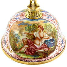 Load image into Gallery viewer, Antique Austrian Sterling Silver Gilt Vermeil Viennese Enamel Miniature Boat Shaped Snuff Box