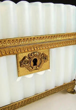 Load image into Gallery viewer, Antique French White Opaline Glass, Bulle de Savon, & Ormolu Sugar Casket
