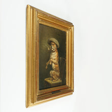 Load image into Gallery viewer, Antique German Portrait of a Dog Smoking a Pipe Oil Painting Albert WAGNER (1816-1867)