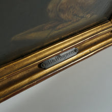 Load image into Gallery viewer, Antique German Portrait of a Dog Smoking a Pipe Oil Painting Albert WAGNER (1816-1867)