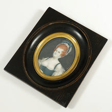 Load image into Gallery viewer, Antique French Miniature Portrait Watercolor Painting, Red Head Beauty, Risque
