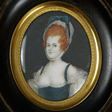 Load image into Gallery viewer, Antique French Miniature Portrait Watercolor Painting, Red Head Beauty, Risque