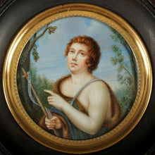 Load image into Gallery viewer, Antique French Miniature Portrait Painting, Saint Jean Baptiste Religious Scene