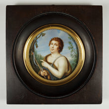 Load image into Gallery viewer, Antique French Miniature Portrait Painting, Saint Jean Baptiste Religious Scene