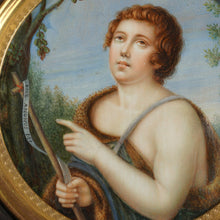 Load image into Gallery viewer, Antique French Miniature Portrait Painting, Saint Jean Baptiste Religious Scene