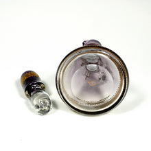 Load image into Gallery viewer, Antique Bohemian Purple Glass Raised Gold Enamel Liquor Service, Decanter & Cordial Glasses Set