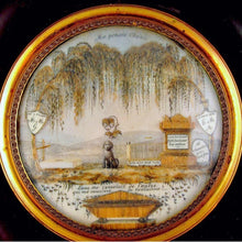 Load image into Gallery viewer, Rare Antique French Sentimental Mourning Hair Art Work DOG & Tomb