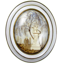 Load image into Gallery viewer, Large 14" Antique French Napoleon III era Mourning Hair Art, Father Memorial Dated 1869