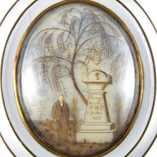 Load image into Gallery viewer, Large 14" Antique French Napoleon III era Mourning Hair Art, Father Memorial Dated 1869