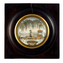 Load image into Gallery viewer, Rare Antique French Sentimental Mourning Hair Art Work DOG & Tomb