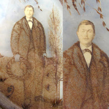Load image into Gallery viewer, Large 14" Antique French Napoleon III era Mourning Hair Art, Father Memorial Dated 1869
