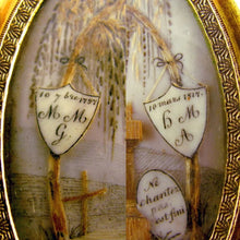 Load image into Gallery viewer, Rare Antique French Sentimental Mourning Hair Art Work DOG & Tomb