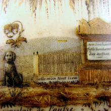 Load image into Gallery viewer, Rare Antique French Sentimental Mourning Hair Art Work DOG & Tomb