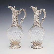 Load image into Gallery viewer, Antique French claret jugs, sterling silver

