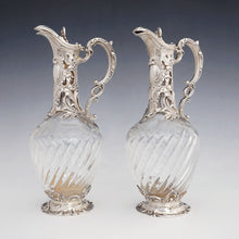 Load image into Gallery viewer, Antique French claret jugs, sterling silver