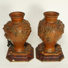 Load image into Gallery viewer, PAIR Antique French Bronze Putti Vases Signed Auguste Moreau