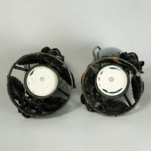Load image into Gallery viewer, PAIR Large Art Deco French Paul Milet Sevres Ceramic Vases Green Flambe Glaze